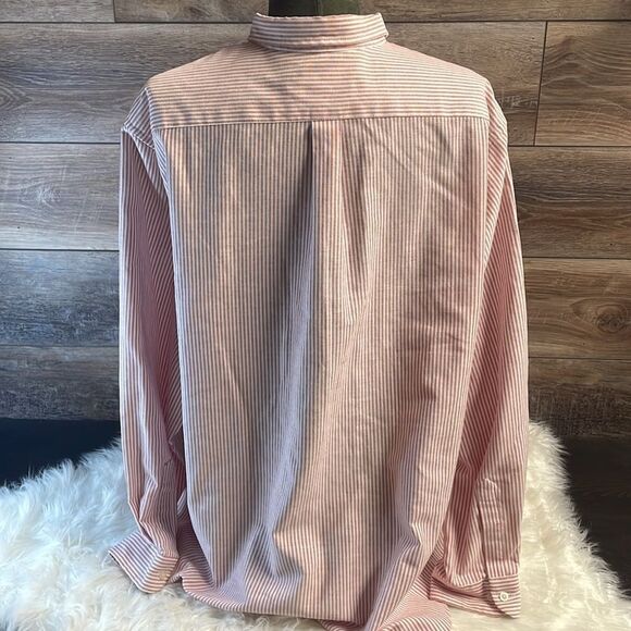 VanHeusen for Her Womens Striped Button Up Dress Shirt Pink White Size 26 - Picture 5 of 9